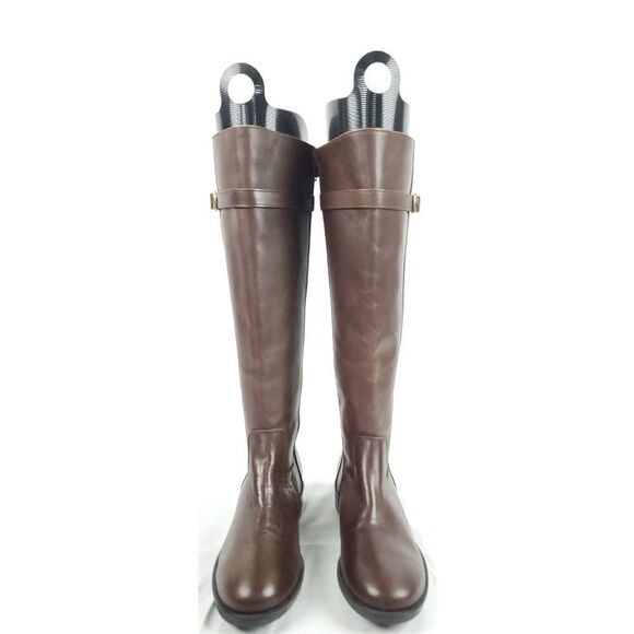 Italian Shoemaker brown  Leather low  Heeled Boots inside side zipper sz 6.5 - Picture 3 of 11